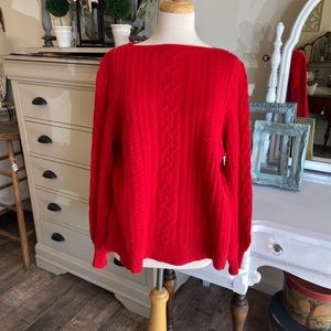 Cashmere Ralph Lauren cable-knit red sweater size XL